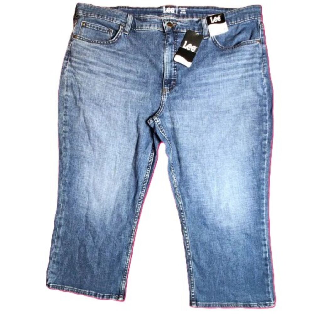 Lee Women’s Capri Jeans Size 22M Mid Rise Regular Fit Stretch Denim